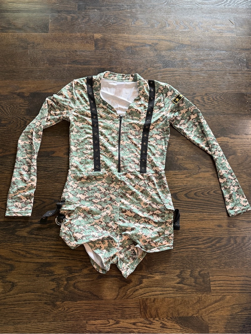 Spirit Women’s Camouflage One-Piece Romper and Hat - Green, Tan, Brown